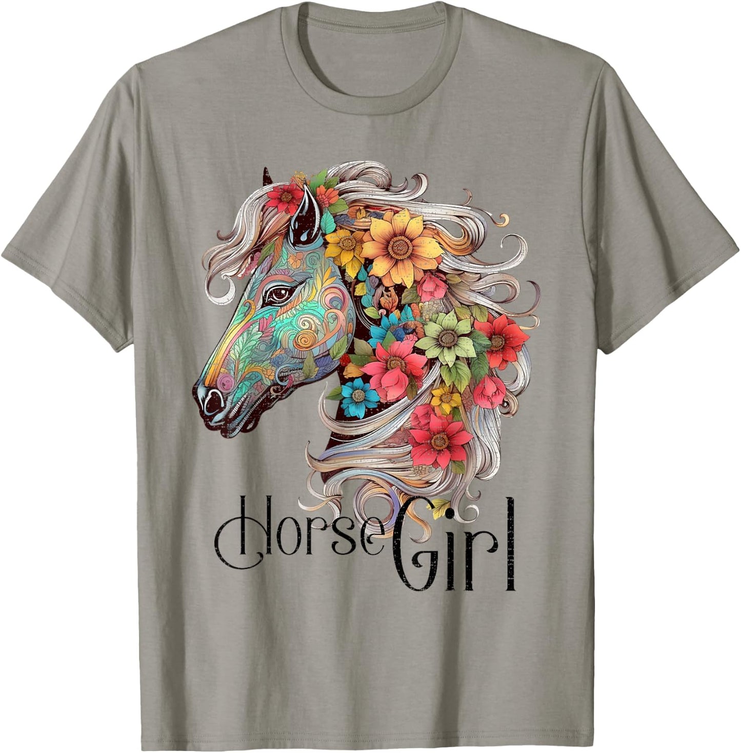 Horse Girl - Just A Girl Who Loves Horses, Horseback Riding T-Shirt - T-Shirt | Sand