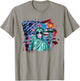 Brushstroke Statue of Liberty Blowing Bubble Gum 4th of July T-Shirt - T-Shirt | Sand