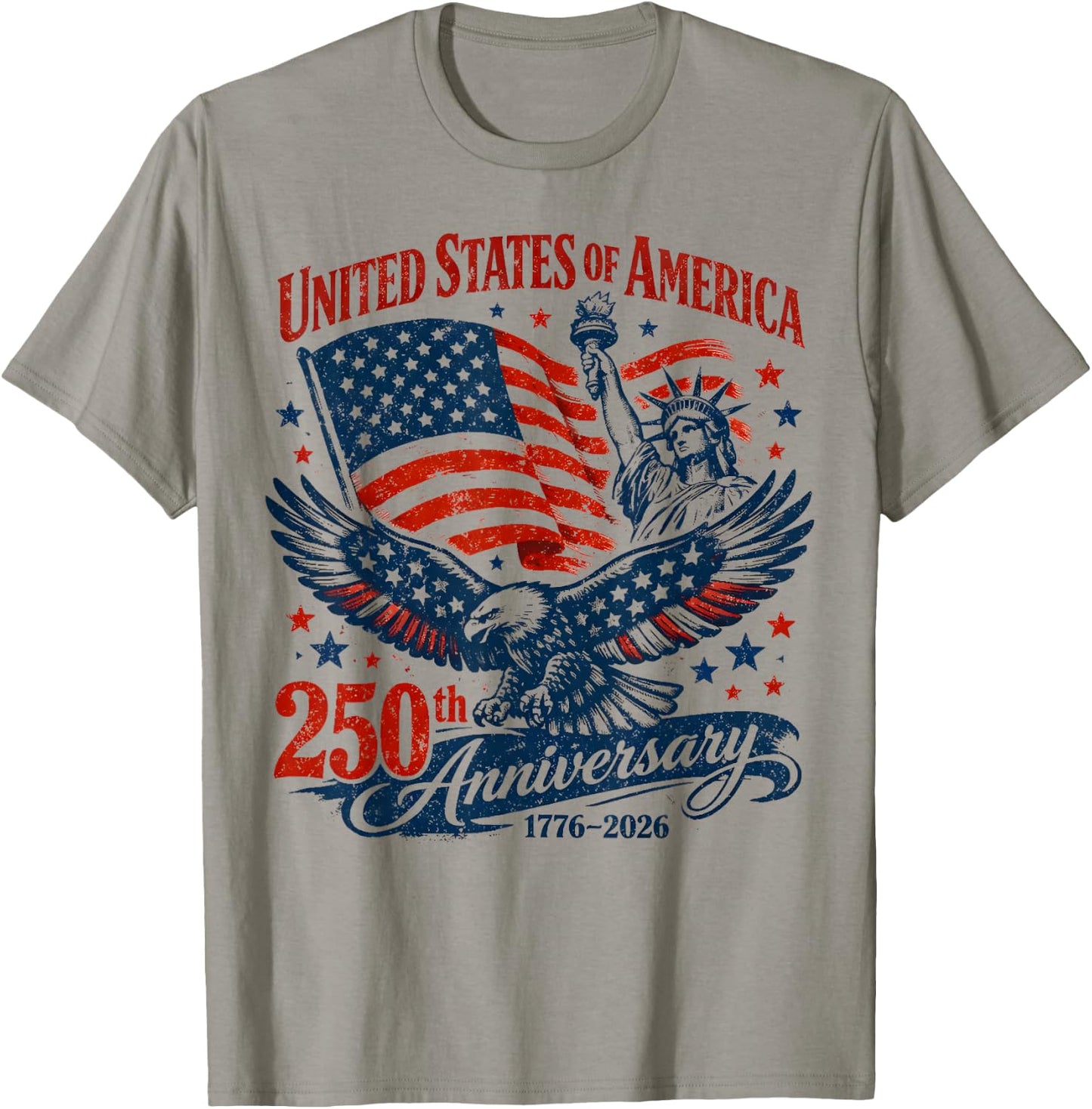 Vintage United States of America 250th Anniversary 1776 2026 T-Shirt - T-Shirt | Sand
