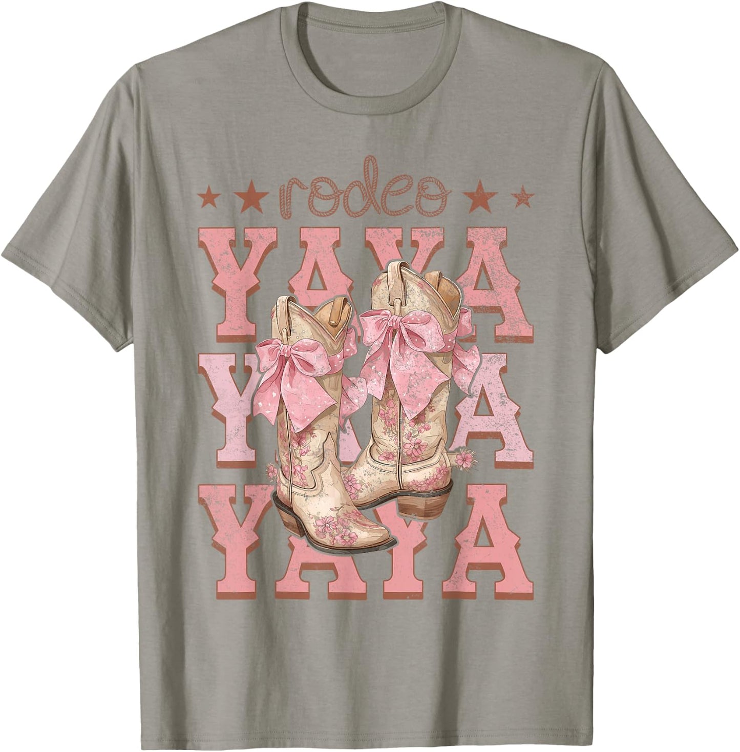 Rodeo Yaya Pink Boots Coquette Cow-Girl Birthday Party T-Shirt - T-Shirt | Sand