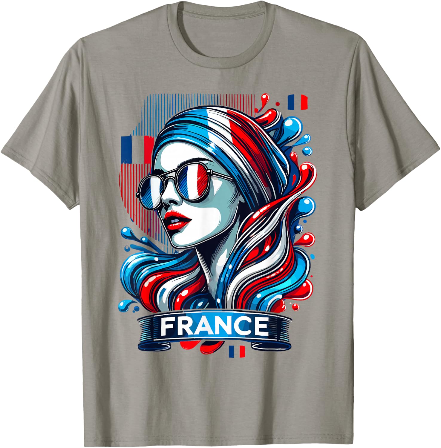 French Flag, French Flag Gift, France Supporter, , white, S T-Shirt - T-Shirt | Sand