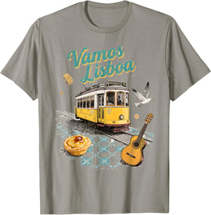 Vamos Lisboa Lisbonne Portugal Souvenir de Voyage rétro T-Shirt - T-Shirt | Sand