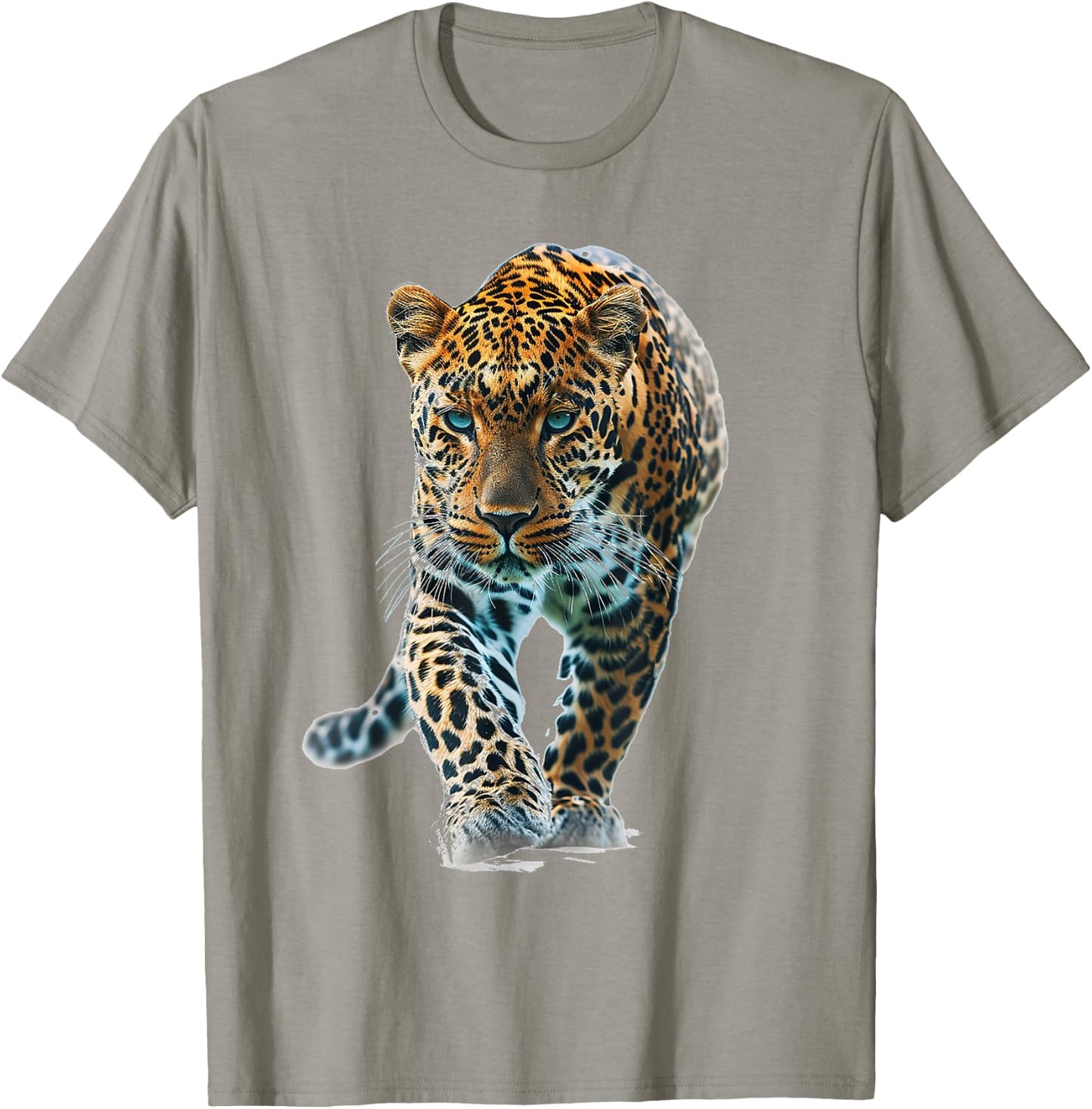Leopard Animal Print Motif Drawing Portrait Leopard T-Shirt - T-Shirt | Sand