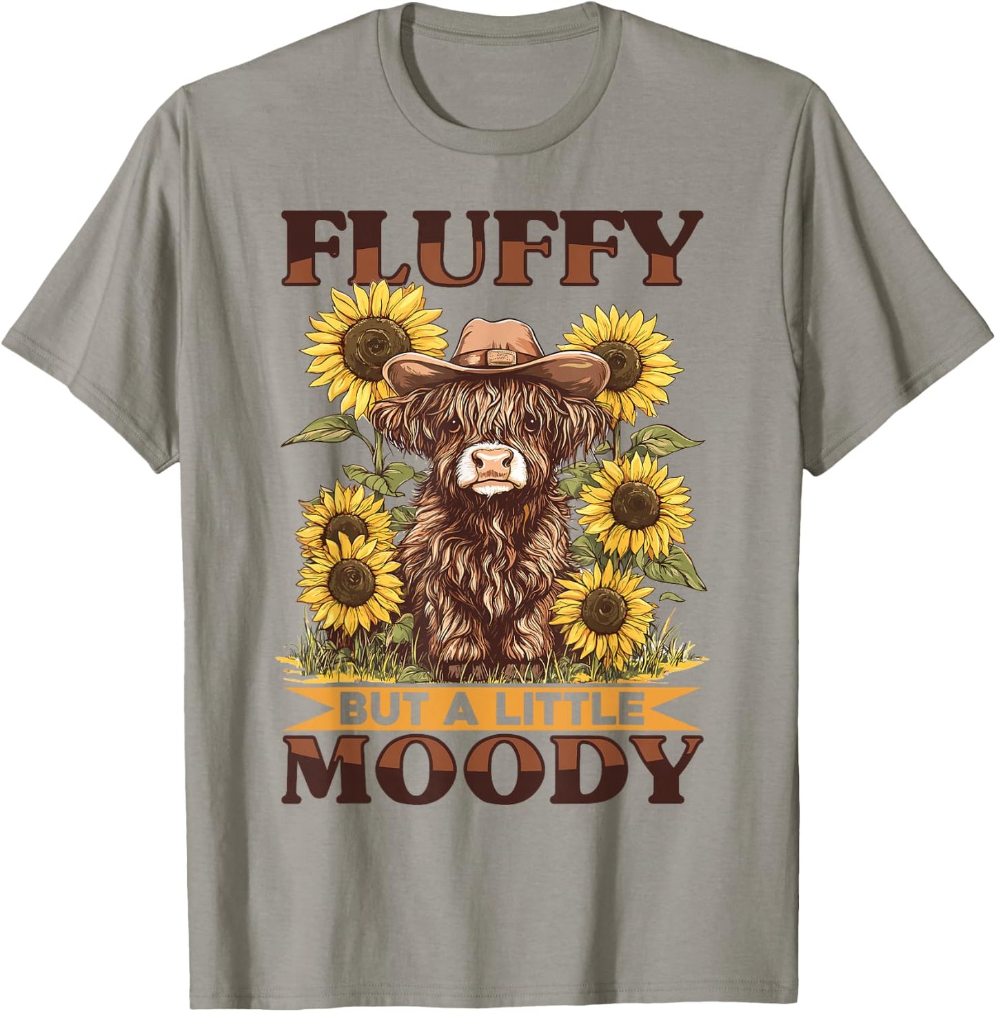 Scottish Highland Cow Fluffy but a little moody T-Shirt - T-Shirt | Sand