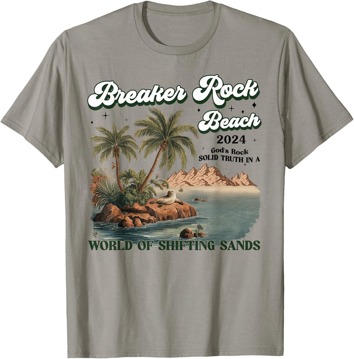 Breaker Rock Beach God's Rock Solid Beach VBS 2024 Retro Women T-Shirt - T-Shirt | Sand
