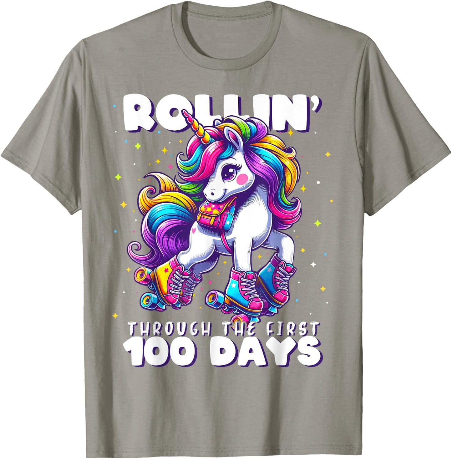 100 Days of School Girls Teacher 100th Day Unicorn Outfit T-Shirt - T-Shirt | Sand