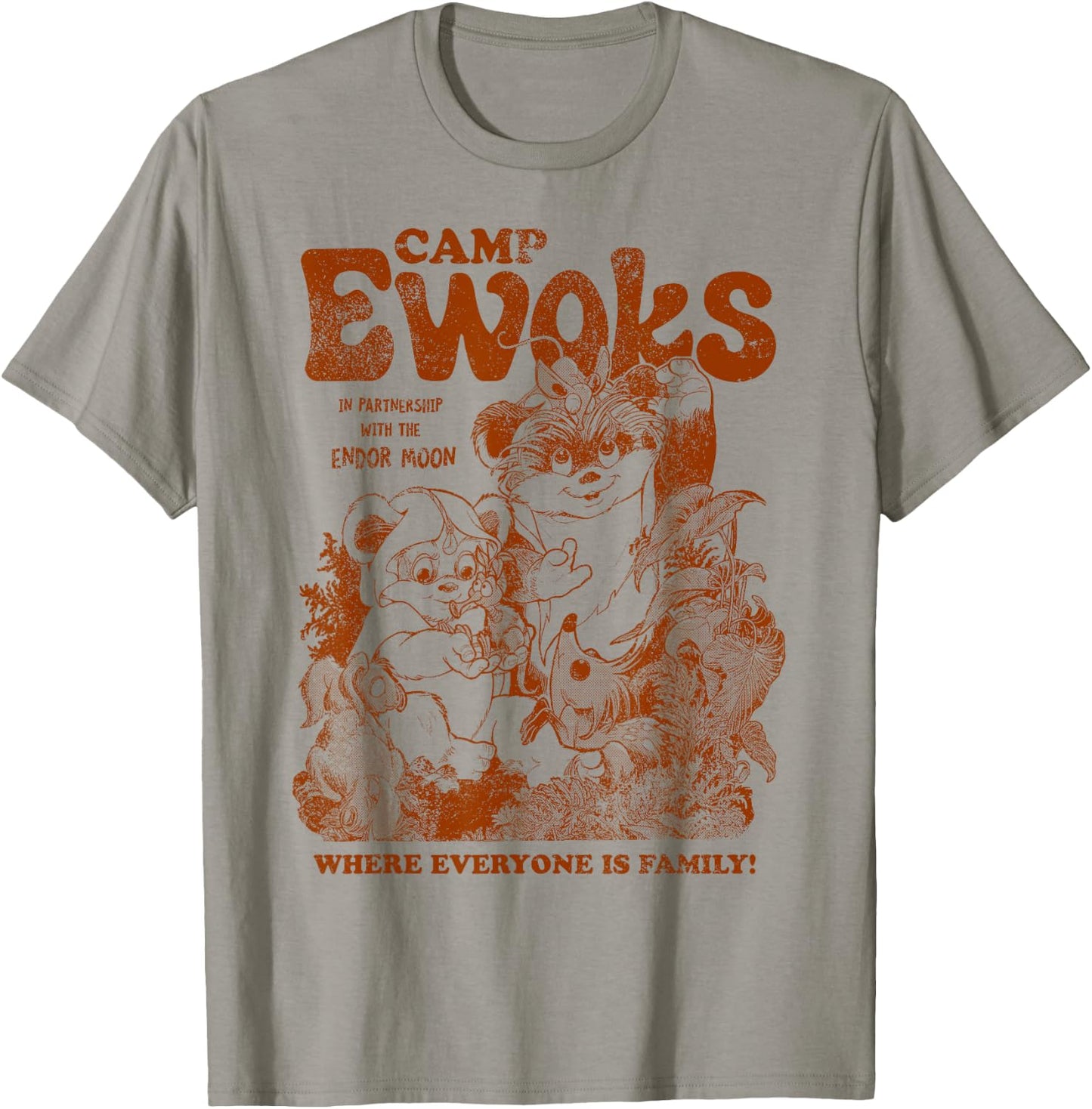 Star Wars Camp Ewoks Wicket Kneesaa Vintage Style Distressed T-Shirt - T-Shirt | Sand