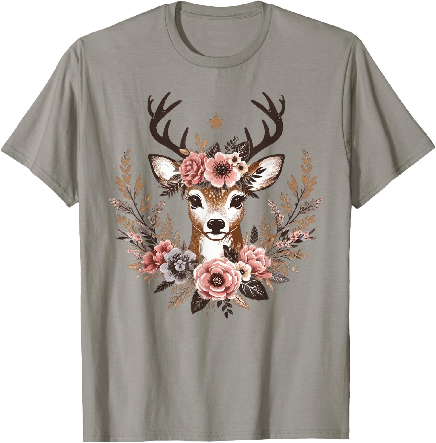 Reh Damen - Reh Kostüm Kinder Carnival Reindeer , White T-Shirt - T-Shirt | Sand