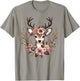 Reh Damen - Reh Kostüm Kinder Carnival Reindeer , White T-Shirt - T-Shirt | Sand