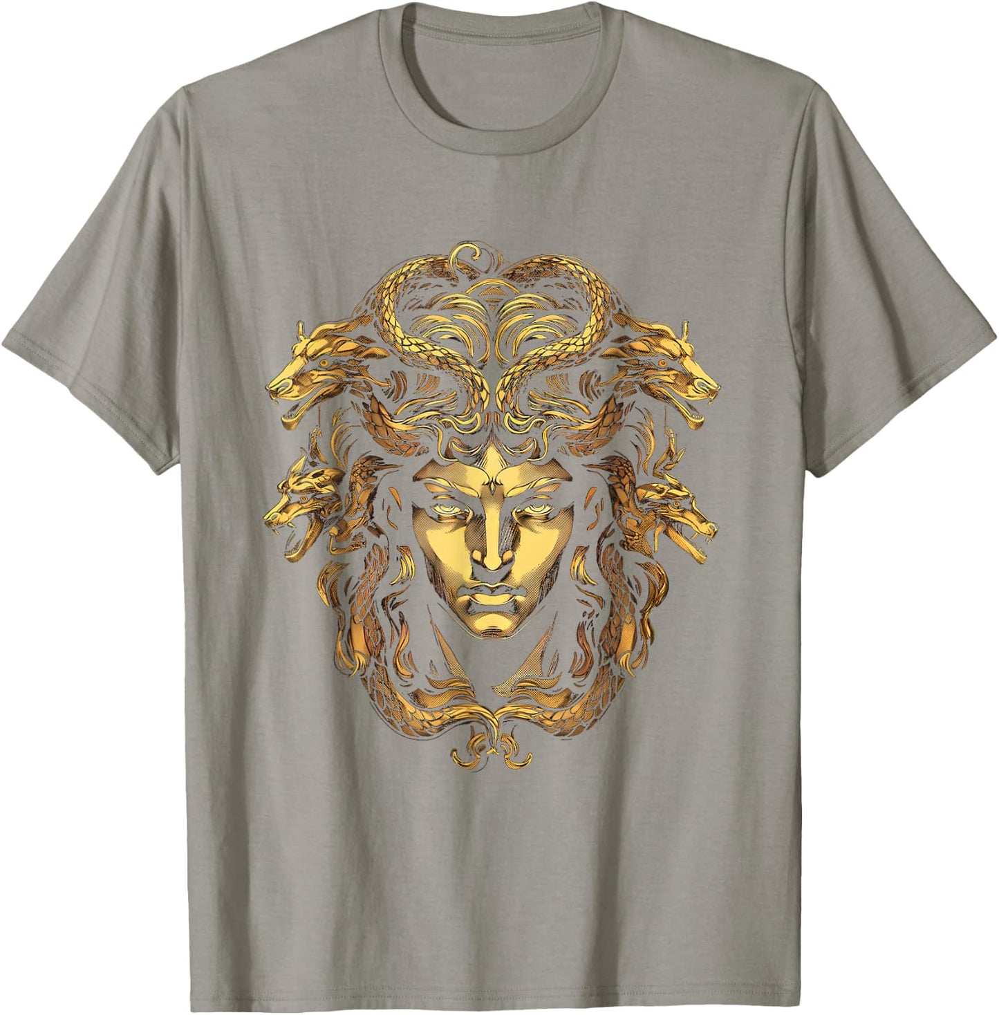 Medusa Head Greek Mythology Ancient Snake Hair T-Shirt - T-Shirt | Sand