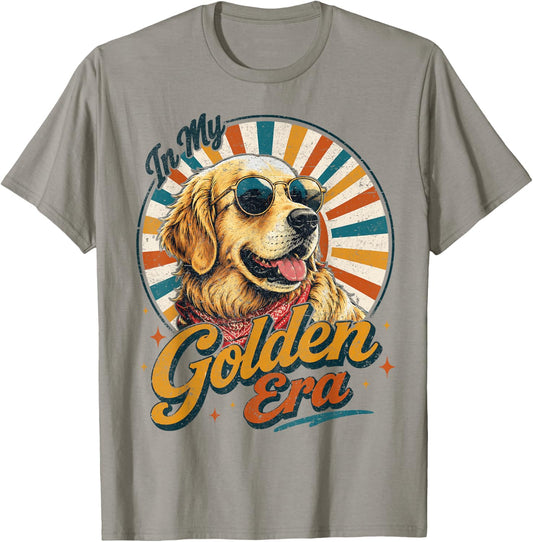 Golden Retriever in My Golden Era Retro Vintage Dog Lover T-Shirt - T-Shirt | Sand