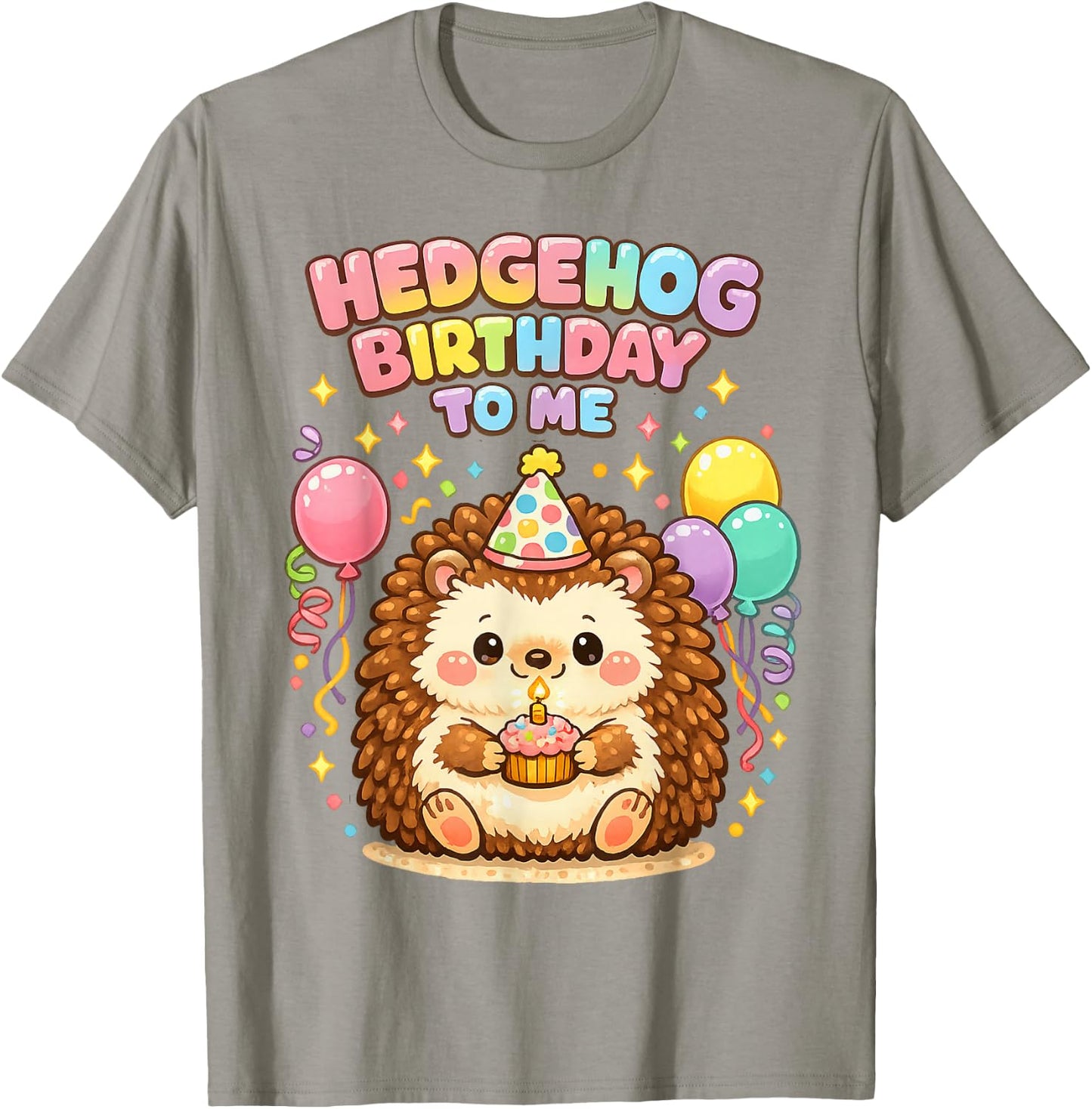 Hedgehog Birthday Girl Cute Hedgehog Lovers Animal Bow Party T-Shirt - T-Shirt | Sand