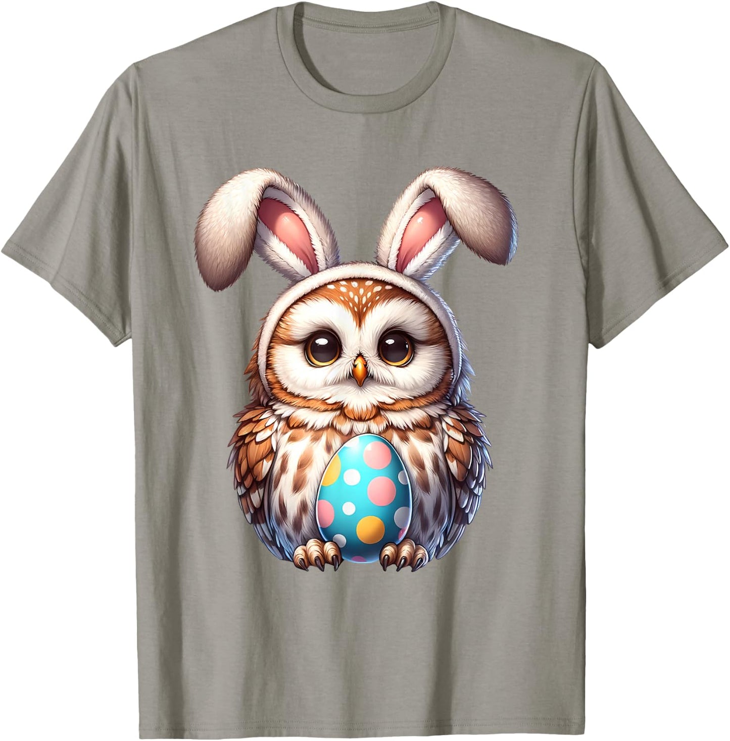Funny Easter Owl Lover Egg Eggs Bunny Rabbit Bunnies T-Shirt - T-Shirt | Sand