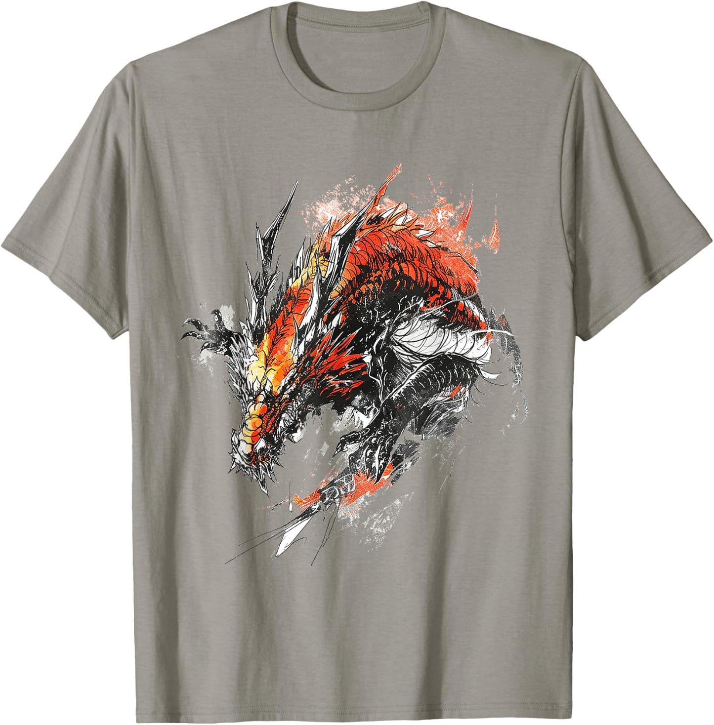 Abstract Dragon Pattern Drawing Art Animal Dragon , white, S T-Shirt - T-Shirt | Sand