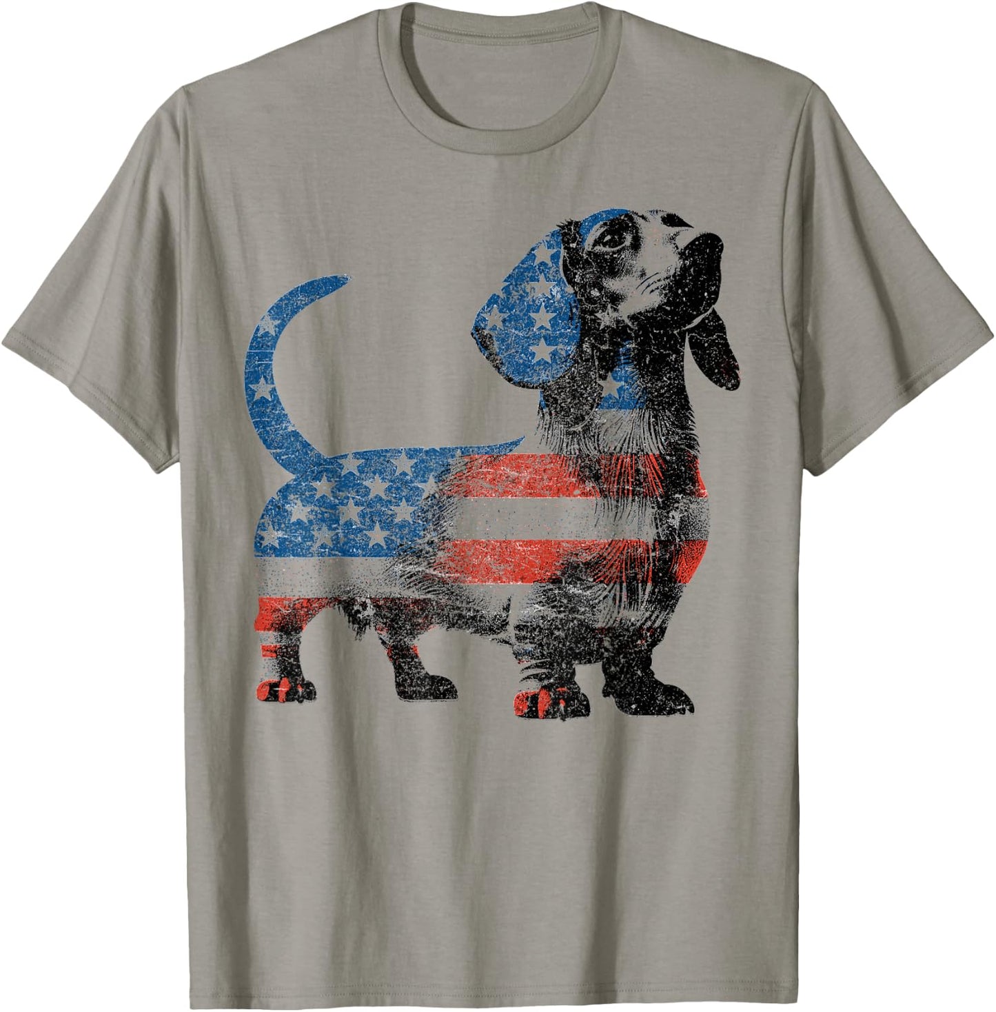 Patriotic Dachshund Dog Lovers American Flag 4th of July T-Shirt - T-Shirt | Sand