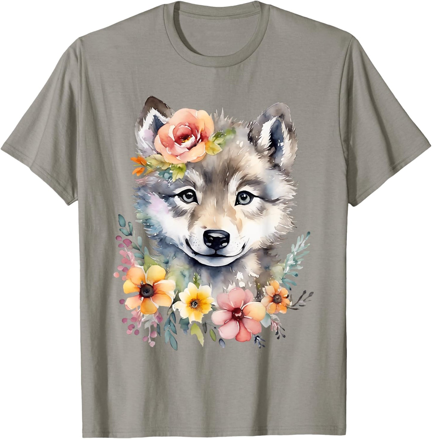 Cute Wolf Wolf Cub Wolf Motif Wolf Baby Cute Animal , White T-Shirt - T-Shirt | Sand