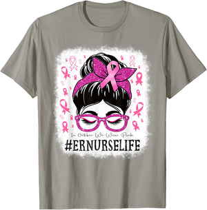 Er Nurse In October We Wear Pink Breast Cancer Awareness T-Shirt - T-Shirt | Sand