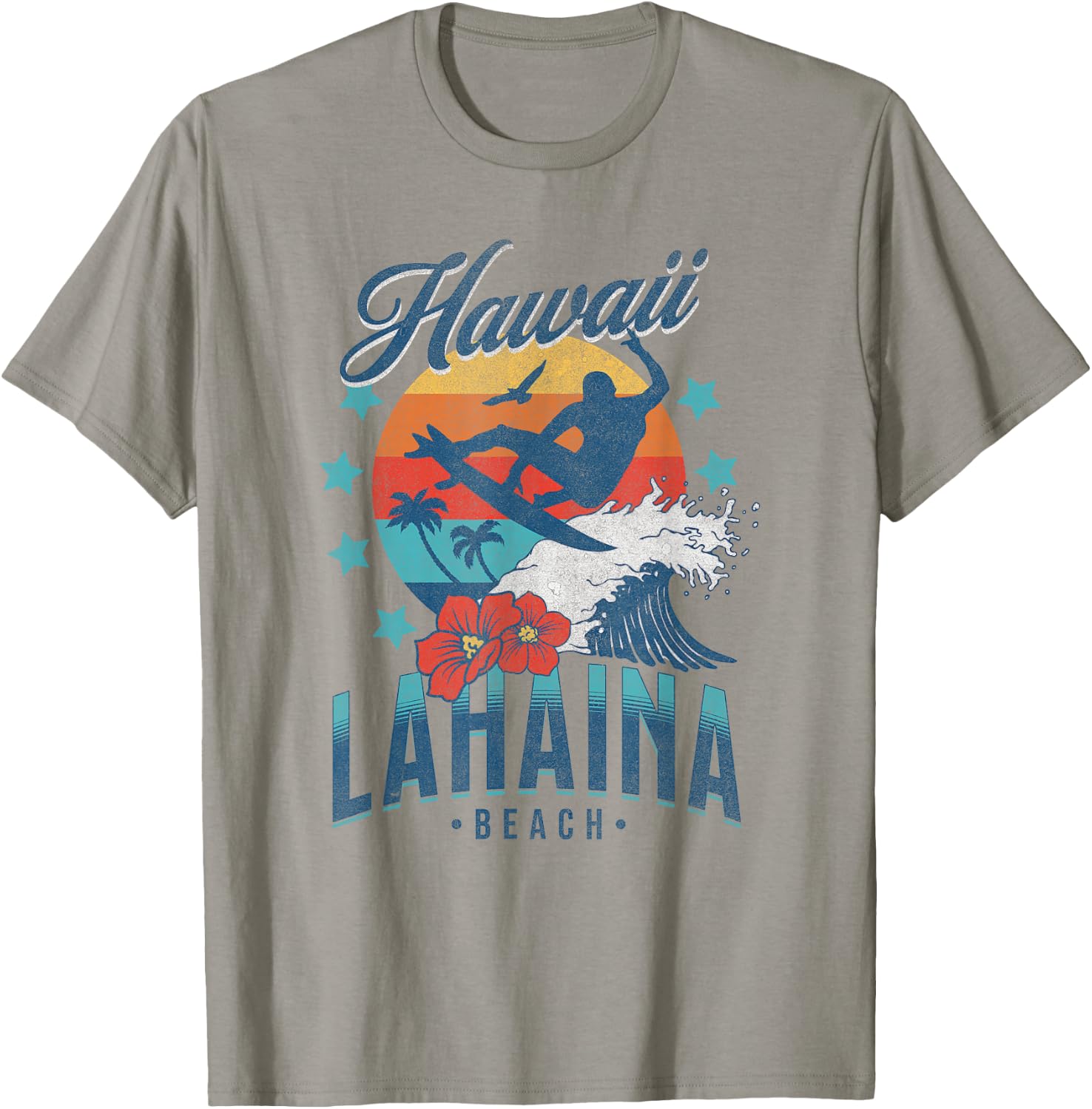 Lahaina Beach Hawaii Surfing Vintage Hawaiian Retro Surf T-Shirt - T-Shirt | Sand