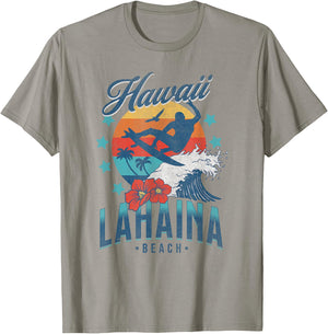 Lahaina Beach Hawaii Surfing Vintage Hawaiian Retro Surf T-Shirt - T-Shirt | Sand