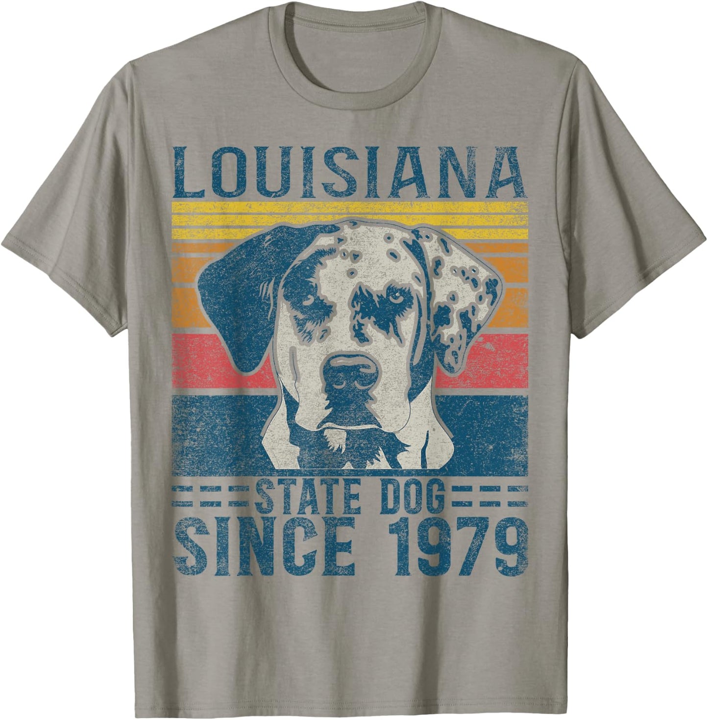 Louisiana Catahoula Leopard Dog Fan Lover Retro T-Shirt - T-Shirt | Sand