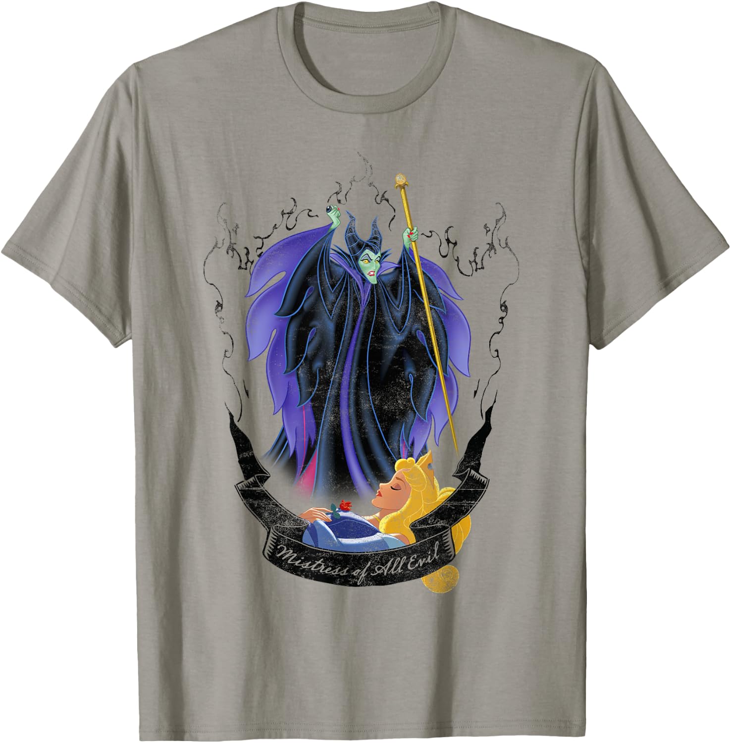 Disney Sleeping Beauty Maleficent and Aurora Flame Portrait T-Shirt - T-Shirt | Sand