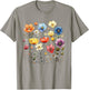 Wildflowers Summer Garden Spring Flowers Retro Women , white, S T-Shirt - T-Shirt | Sand