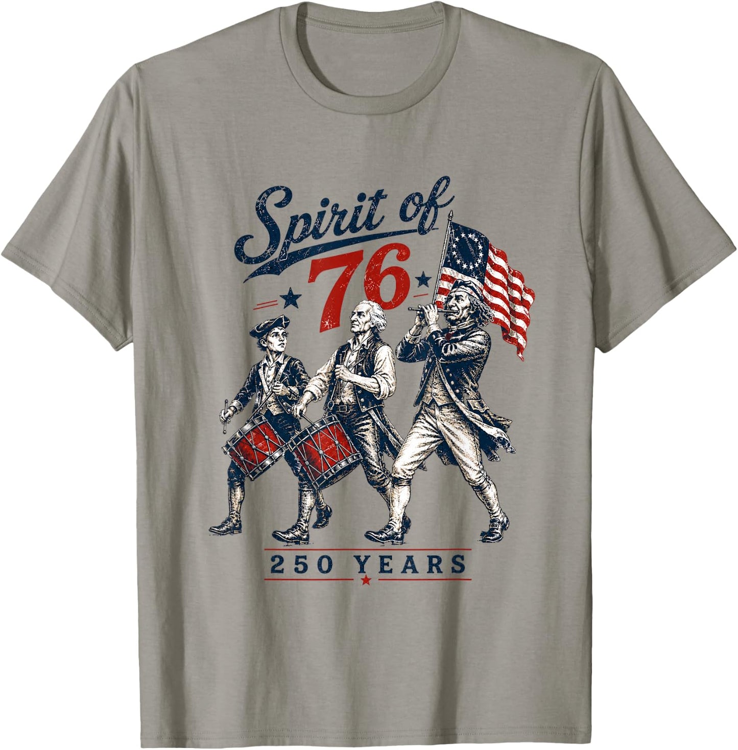 Spirit of 76 Vintage 4th of July Independence Day T-Shirt - T-Shirt | Sand