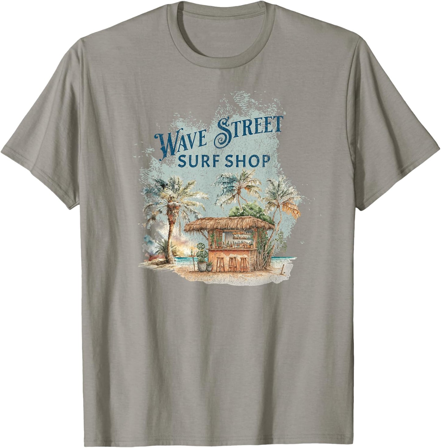 Wave Street Retro Vacation Beach Surfing Sunset Beach Hut Men Women Kids T-Shirt - T-Shirt | Sand