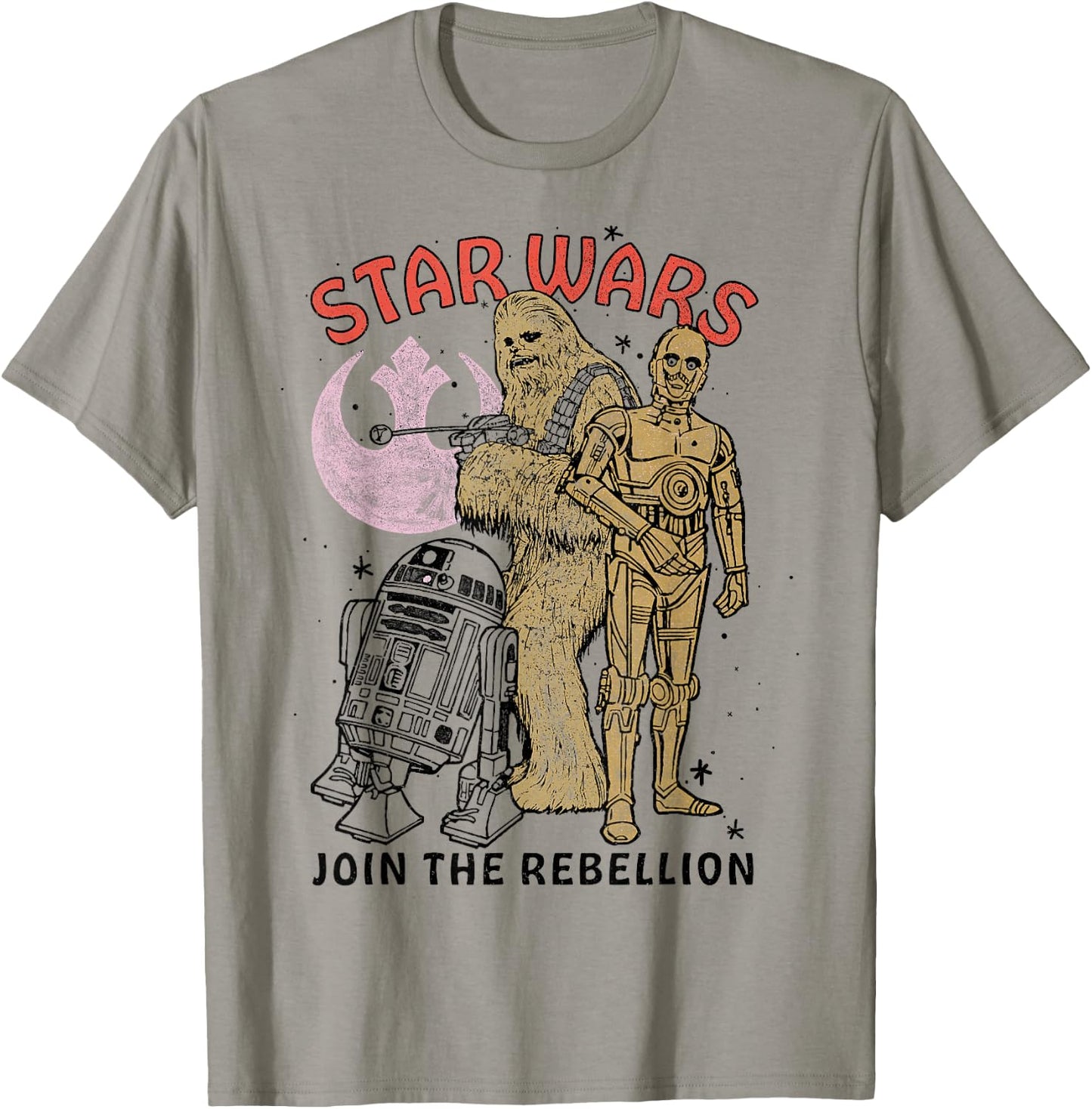 Star Wars Chewbacca R2-D2 C-3PO Join The Rebellion T-Shirt - T-Shirt | Sand