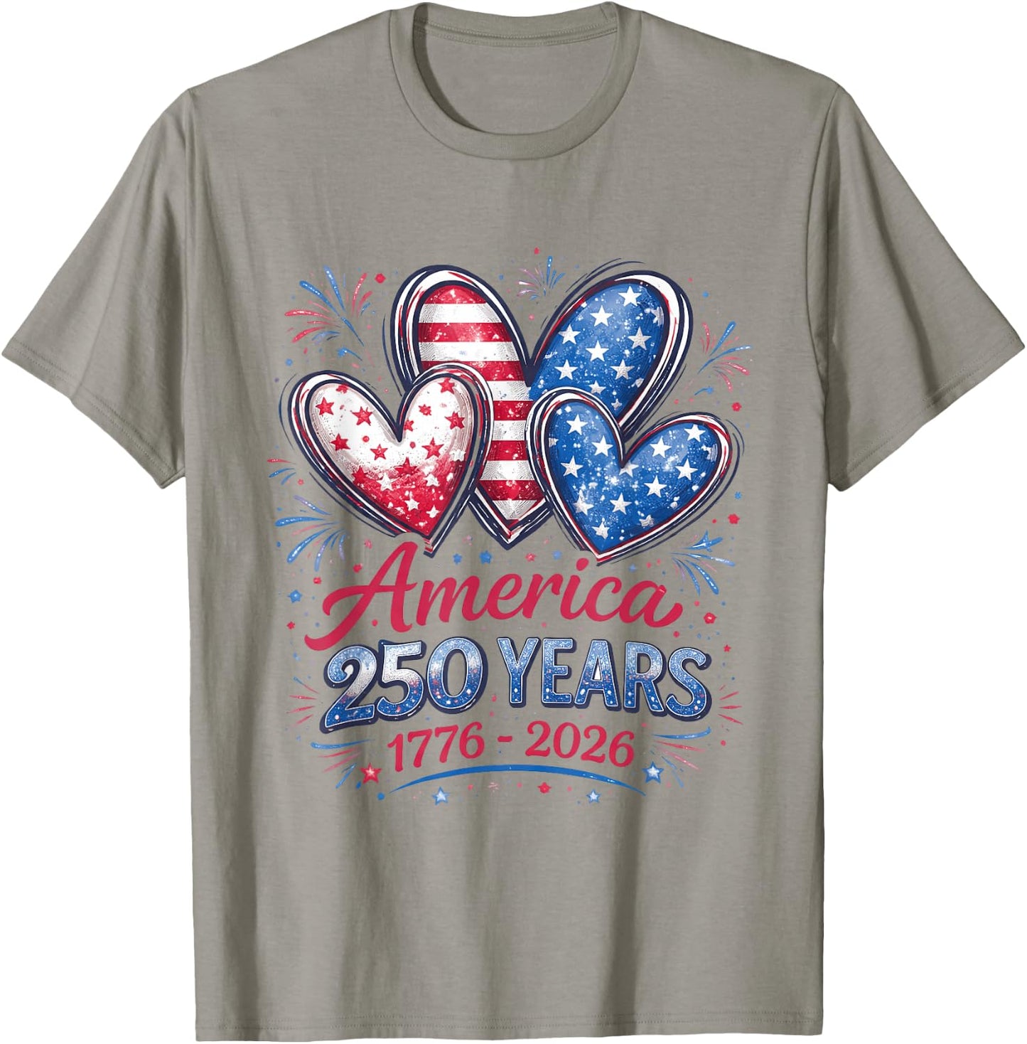250th Anniversary America Flag Heart 250 Year Women Girls T-Shirt - T-Shirt | Sand