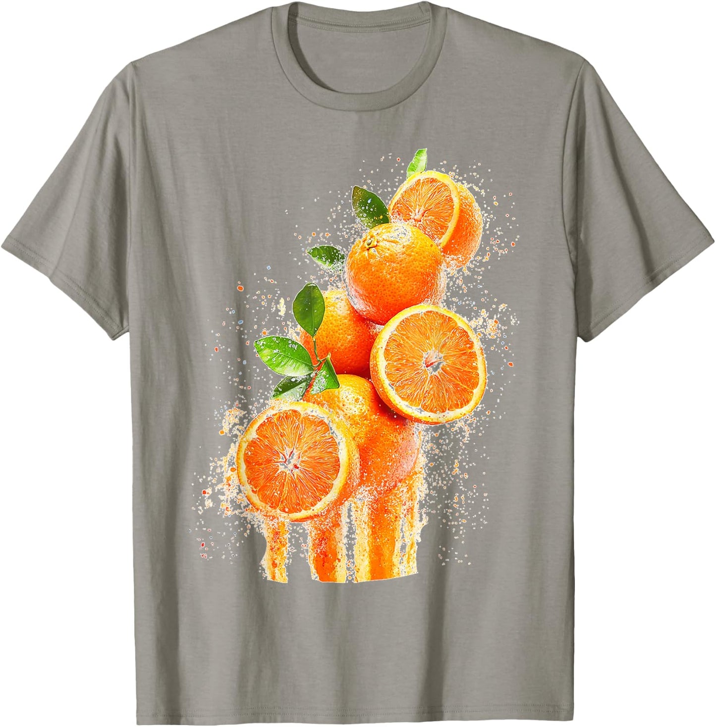 Orange Fruit Motif Colourful Illustration Orange , White T-Shirt - T-Shirt | Sand