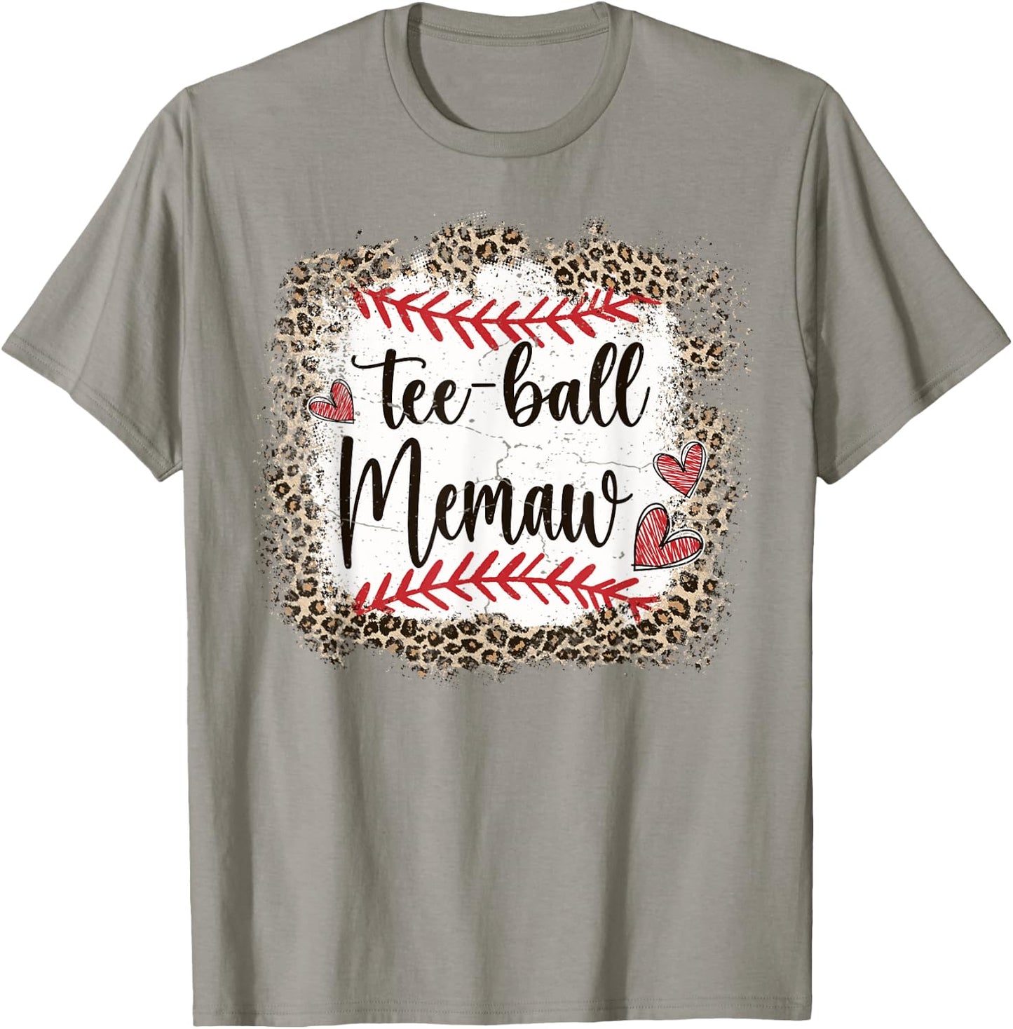 Ball Memaw Funny Leopard T-Ball Memaw T-Shirt - T-Shirt | Sand