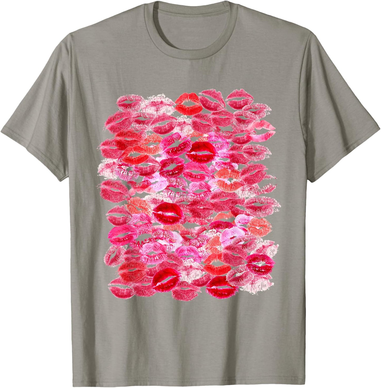 Vorder- und Rückseite Druck - Lippenstift Kisses White For Boyfriend T-Shirt - T-Shirt | Sand