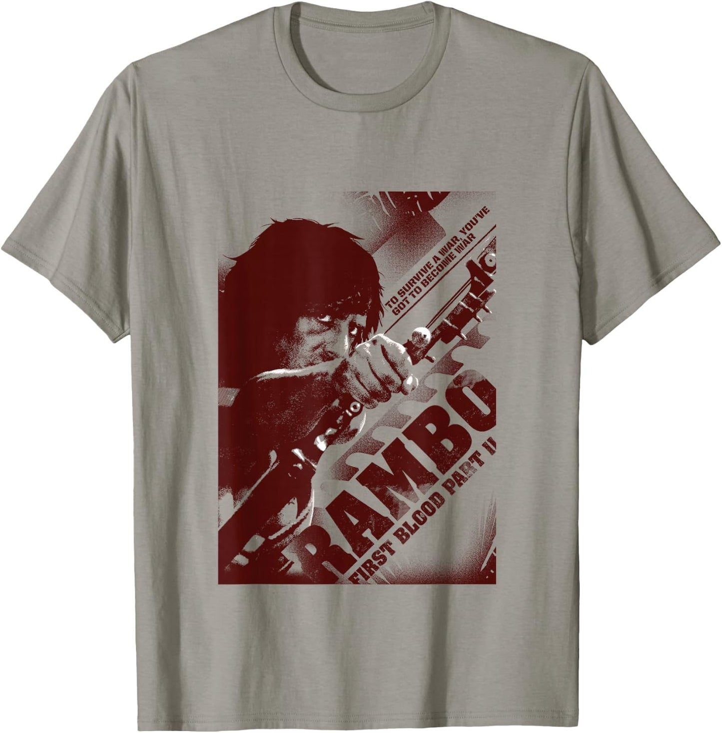 Rambo First Blood Teil II Du musst Krieg werden T-Shirt - T-Shirt | Sand