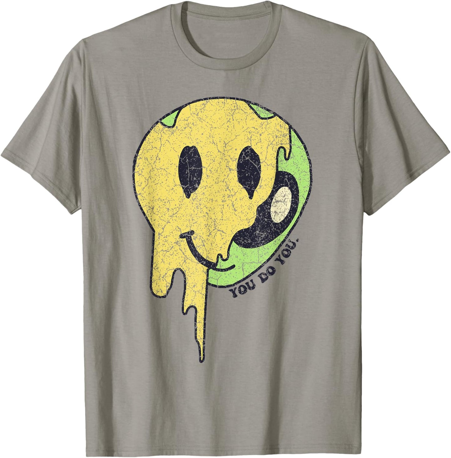 You Do You Smile Face Green Alien Funny UFO T-Shirt - T-Shirt | Sand