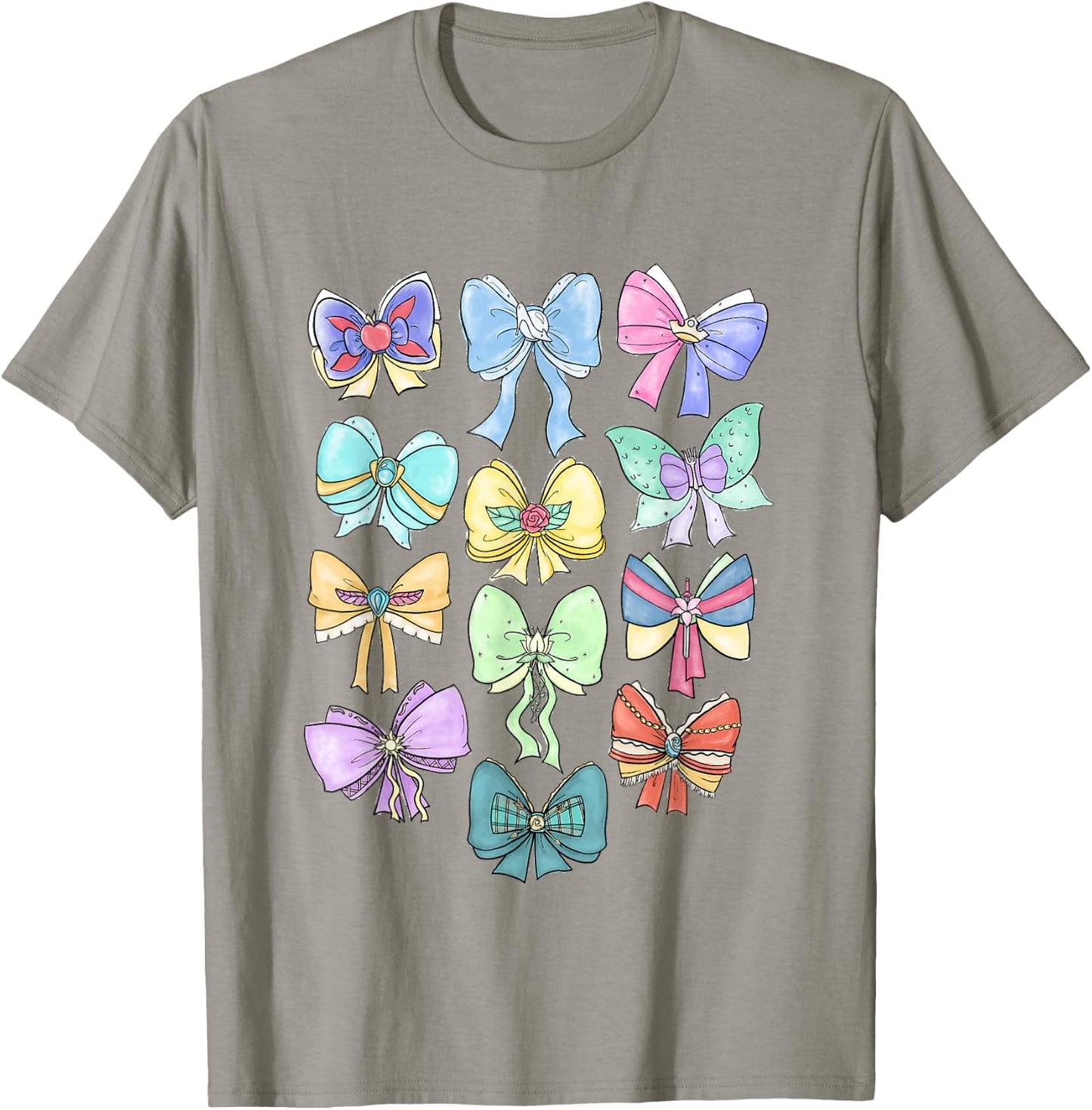 Disney Princess Cute Ribbons and Bows Pastel Colors Logo T-Shirt - T-Shirt | Sand