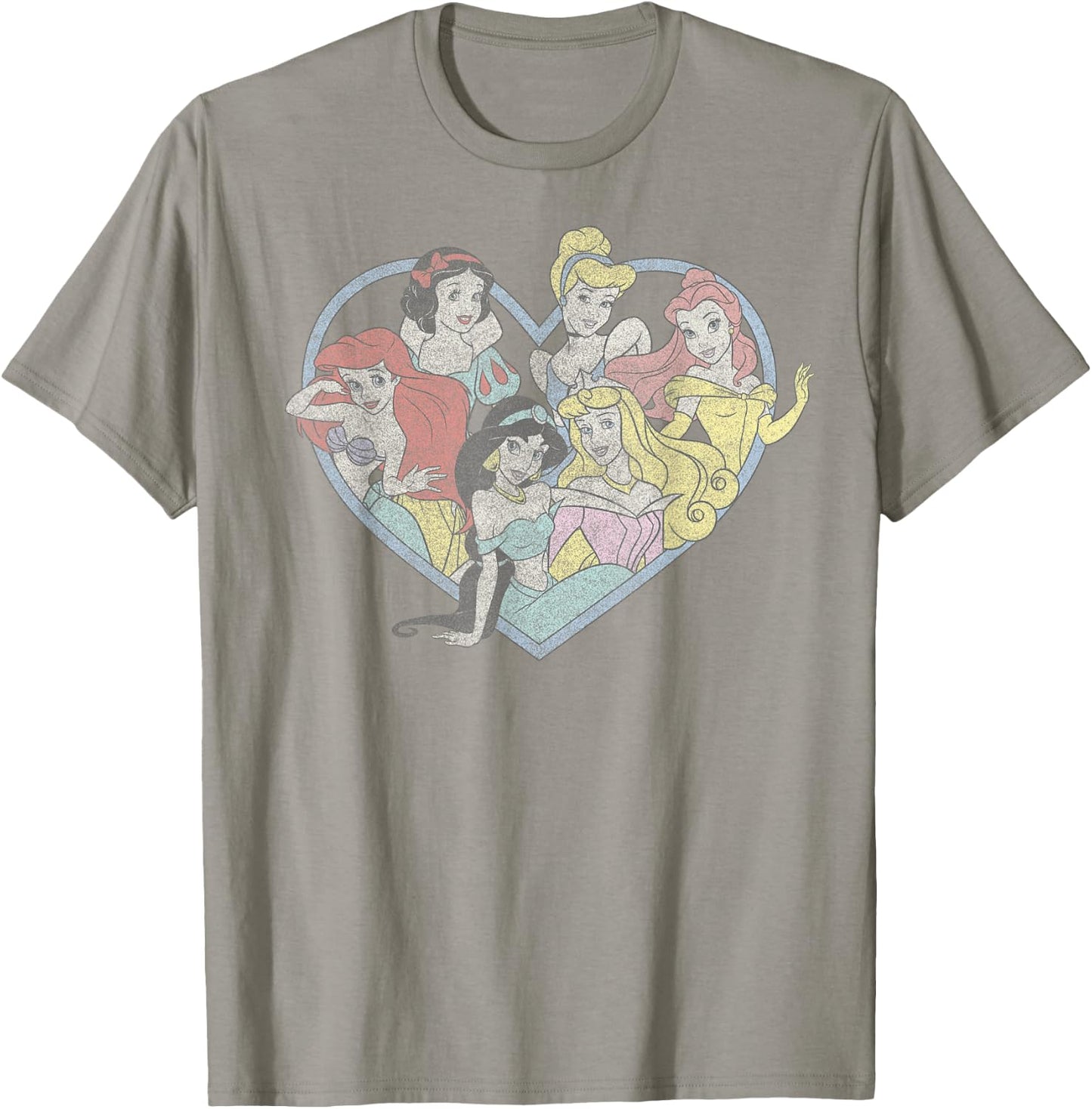 Disney Princess Valentine's Day Vintage Heart Group Shot T-Shirt - T-Shirt | Sand