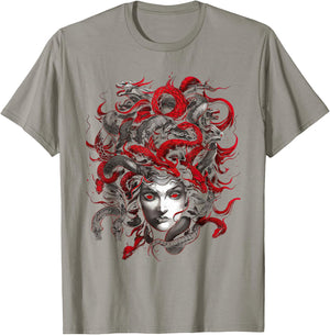 Medusahead Greek Mythology Ancient Snake Hair T-Shirt - T-Shirt | Sand