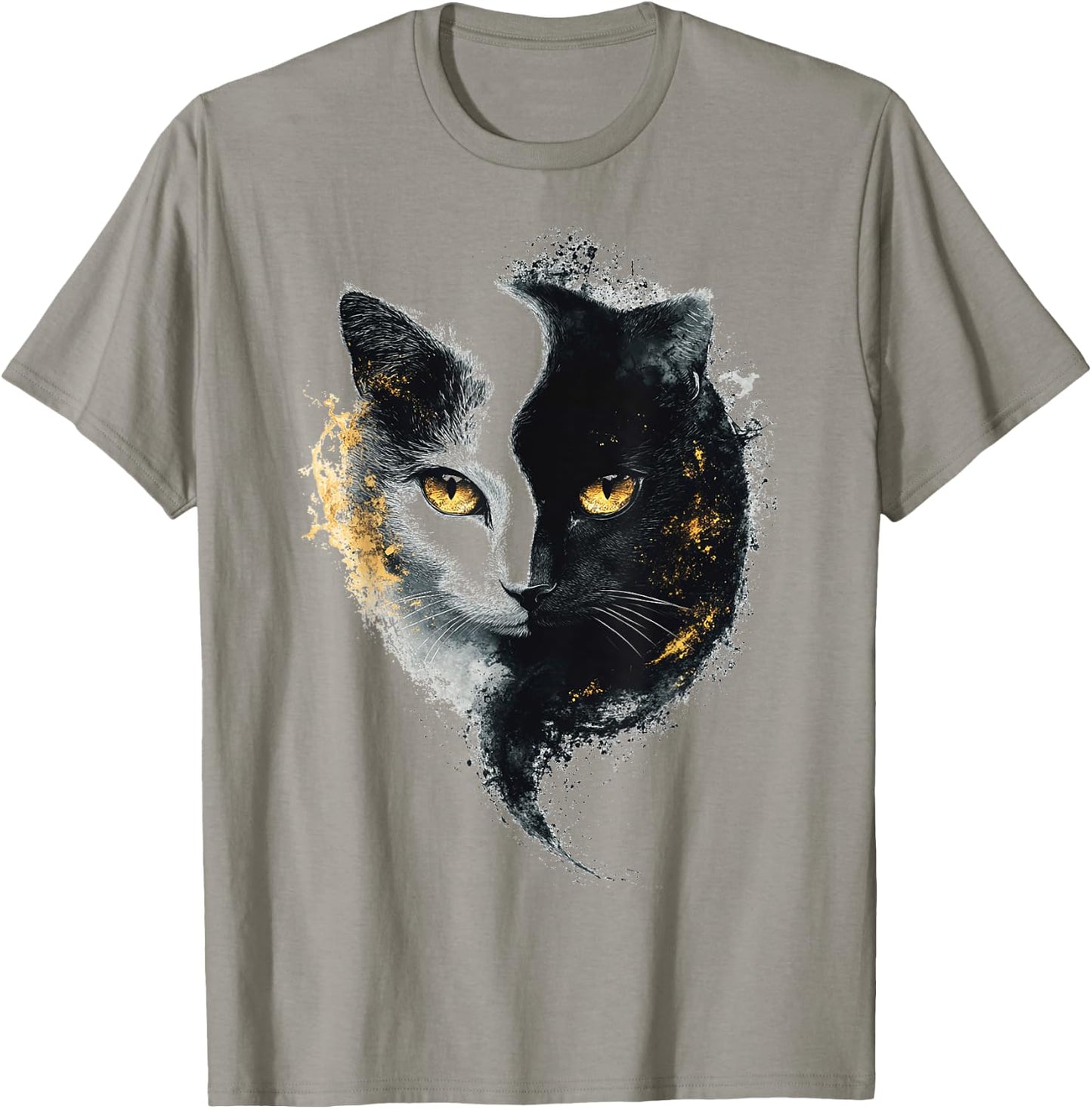 Chat Abstrait Portrait Animal Lover Illustration Graphique Chat T-Shirt - T-Shirt | Sand