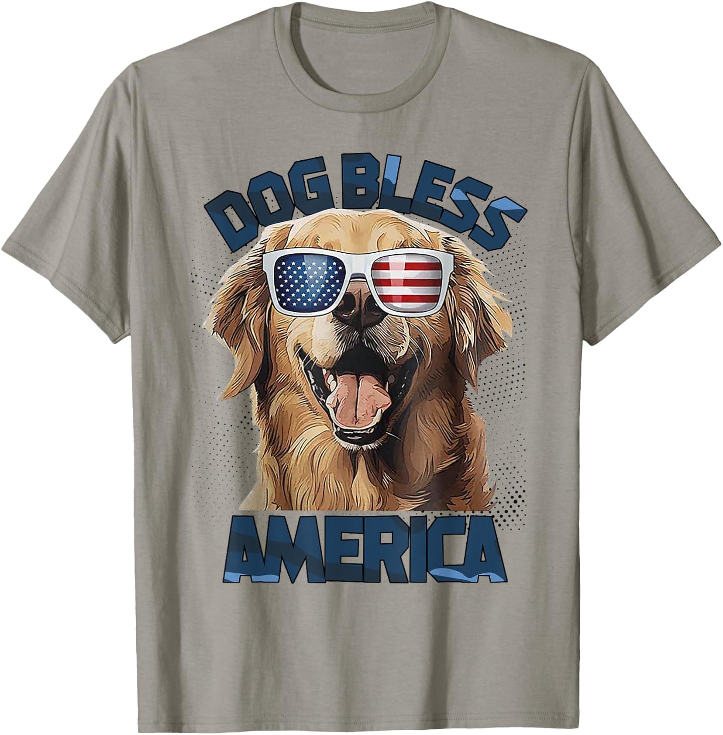 French Golden Retriever Dog Bless America Women T-Shirt - T-Shirt | Sand