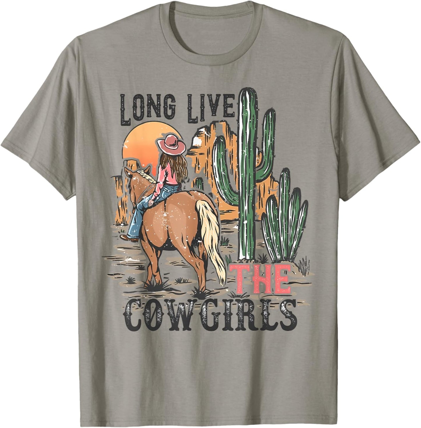 Long Live Western Cowgirls Vintage Texas Funny Country Music T-Shirt - T-Shirt | Sand