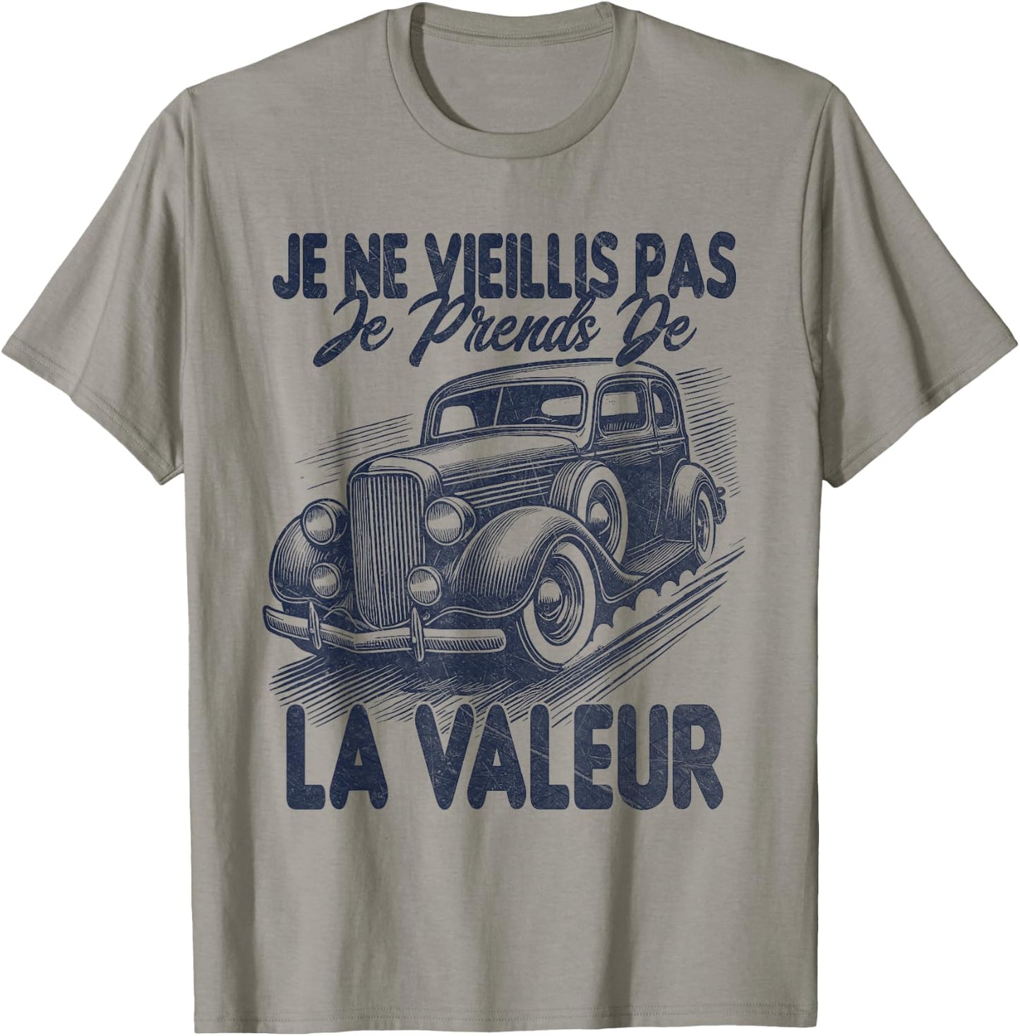 Men's Funny Funny Vintage Car , white, S T-Shirt - T-Shirt | Sand