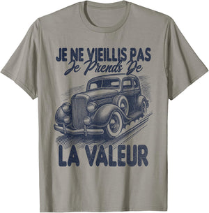 Men's Funny Funny Vintage Car , white, S T-Shirt - T-Shirt | Sand