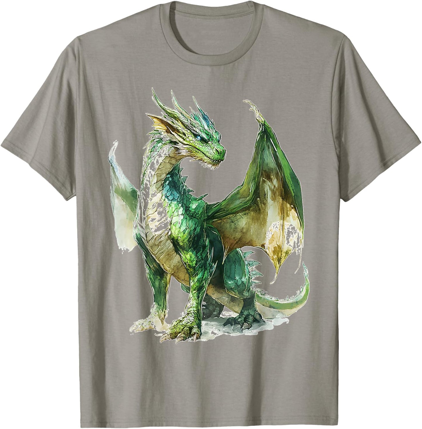 Green Dragon Motif Mythical Artwork Green Dragon T-Shirt - T-Shirt | Sand