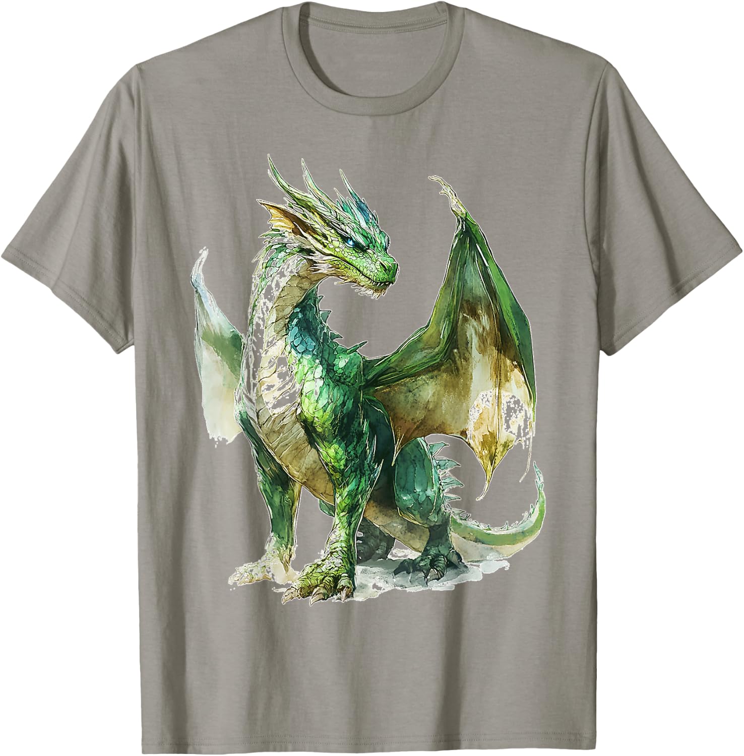 Green Dragon Motif Mythical Artwork Green Dragon T-Shirt - T-Shirt | Sand