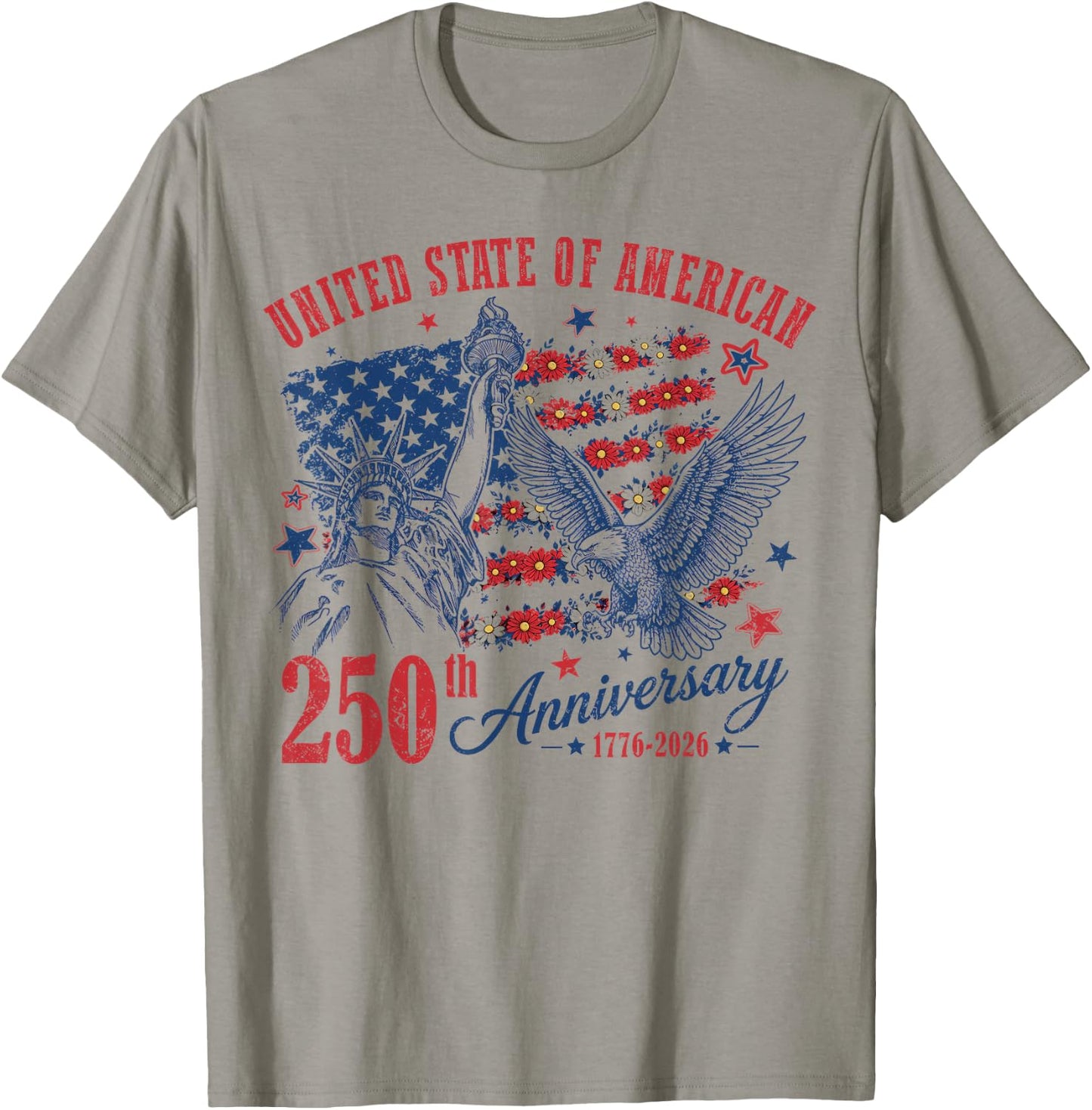 250 Years American 1776 2026 250th Women Kids 4th of July T-Shirt - T-Shirt | Sand
