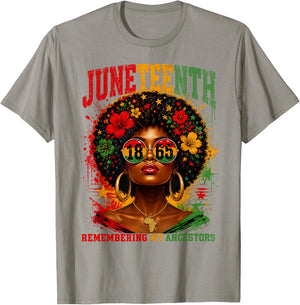 Remembering My Ancestors Black African American Juneteenth T-Shirt - T-Shirt | Sand