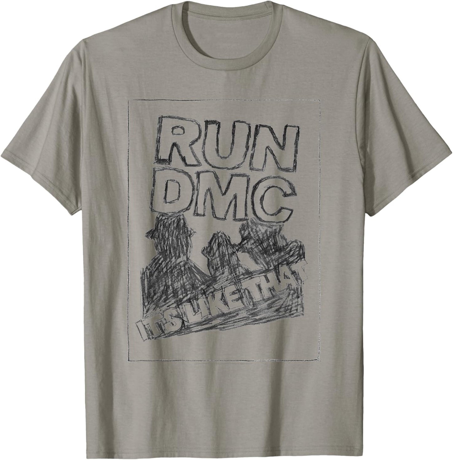 RUN--DMC Offiziell Lizenziertes Bravado It's Like That Sketch , Damen, -Jugendliche, -Erwachsene, Weiß, S, Kurzarm T-Shirt - T-Shirt | Sand