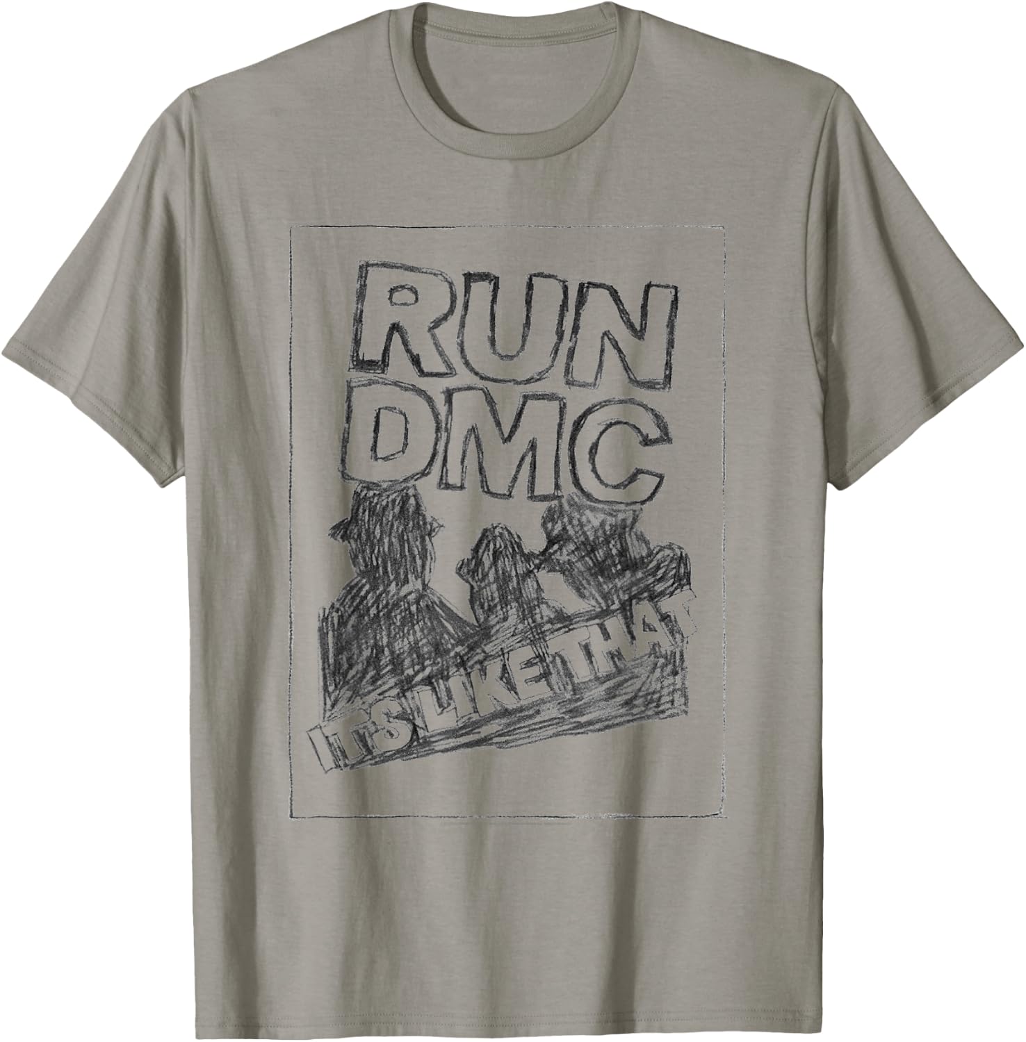 RUN--DMC Offiziell Lizenziertes Bravado It's Like That Sketch , Damen, -Jugendliche, -Erwachsene, Weiß, S, Kurzarm T-Shirt - T-Shirt | Sand