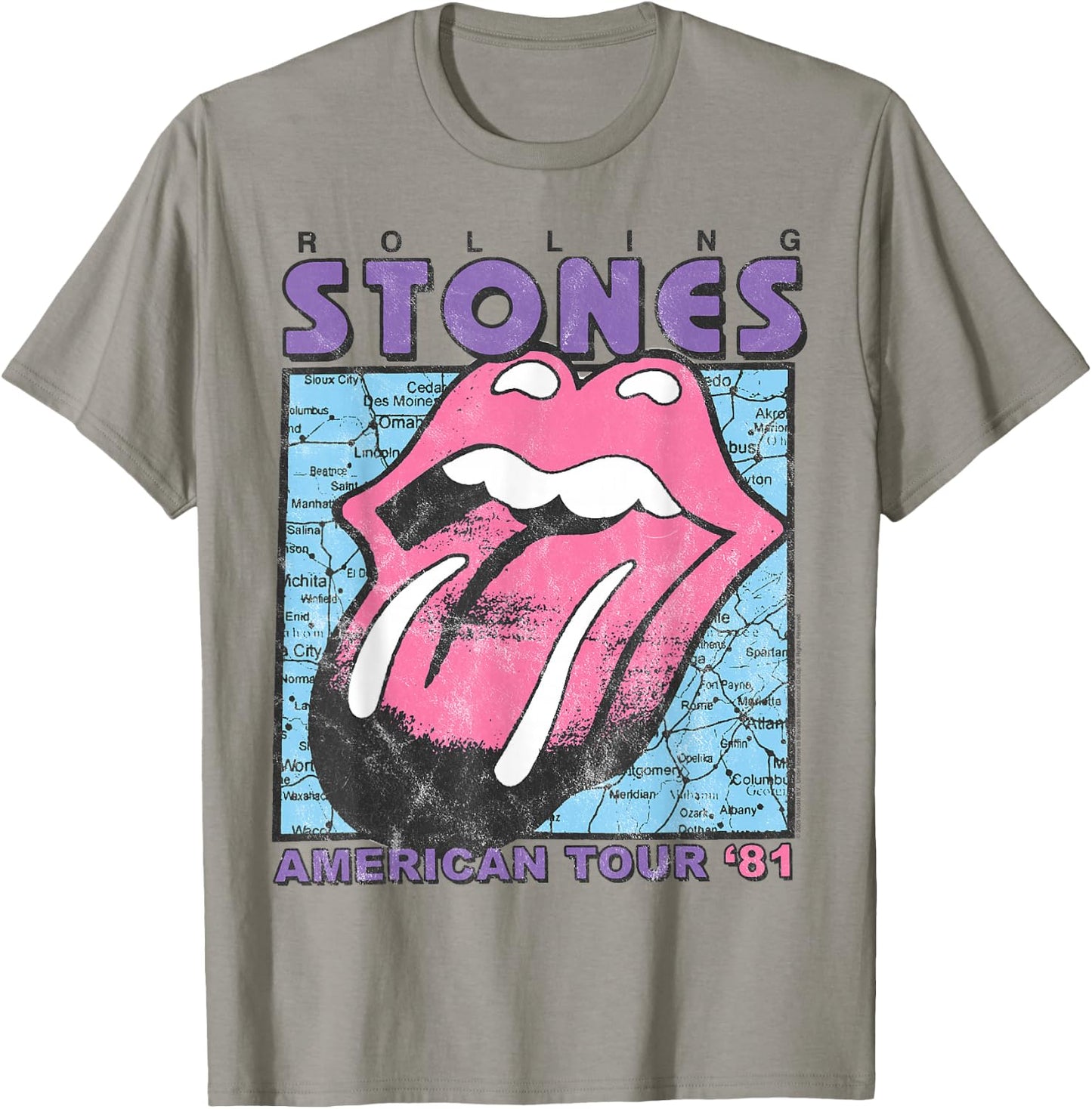 Official The Rolling Stones Tour 81 Grey for Vintage Fans T-Shirt - T-Shirt | Sand